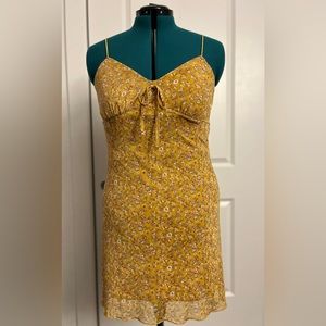 Yellow Spaghetti Strap Slip Dress